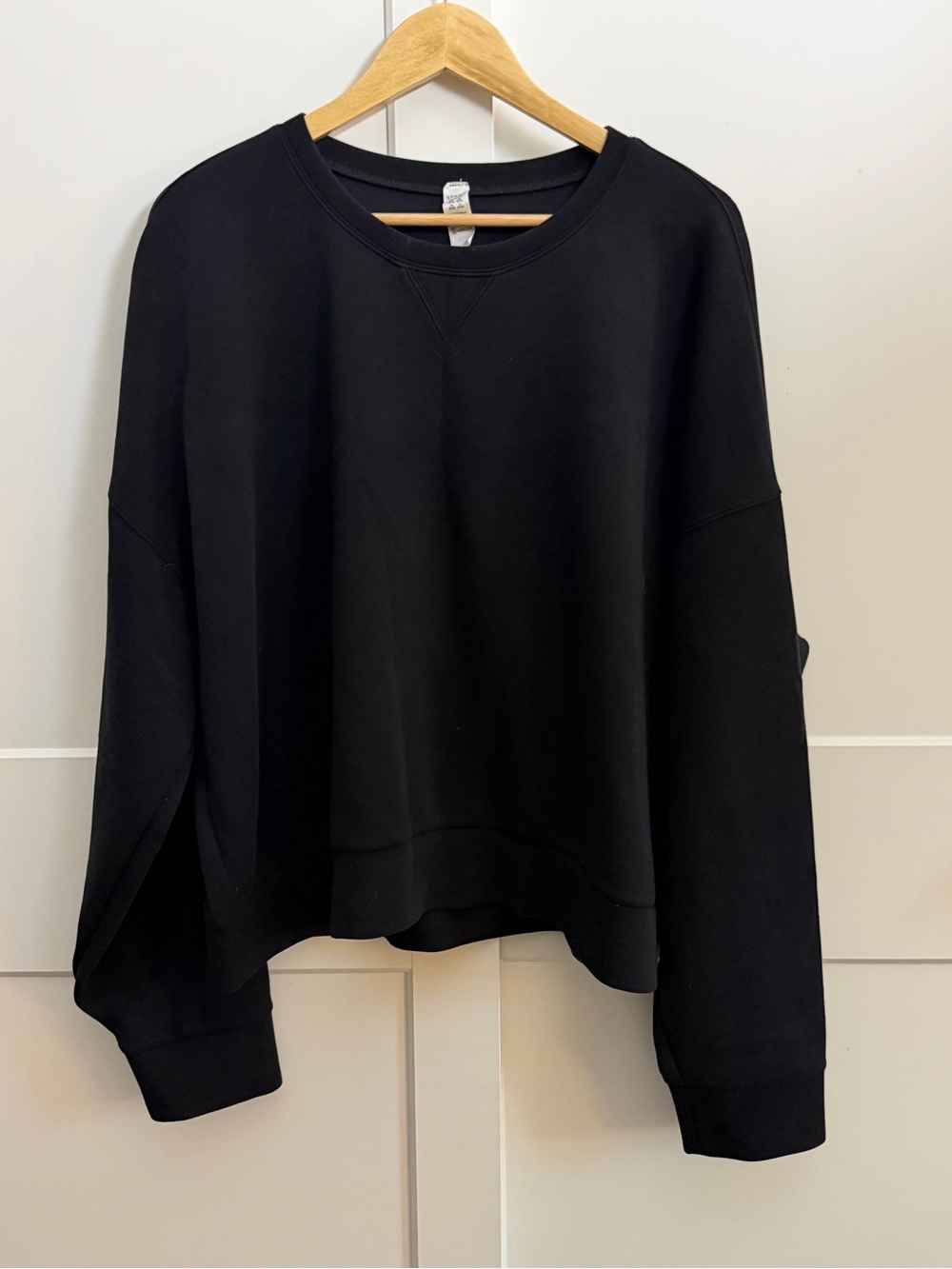 SPANX AirEssentials Black Oversized Crewneck Sweatshirt 2X
